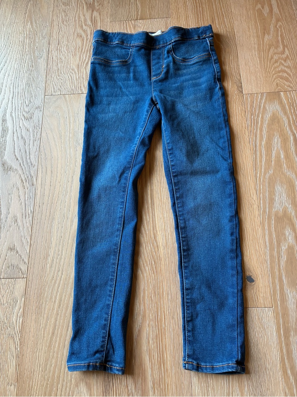 Levi’s Girls Jeggings Size 7 Blue Jeans Pull On Pants Medium Blue Excellent
